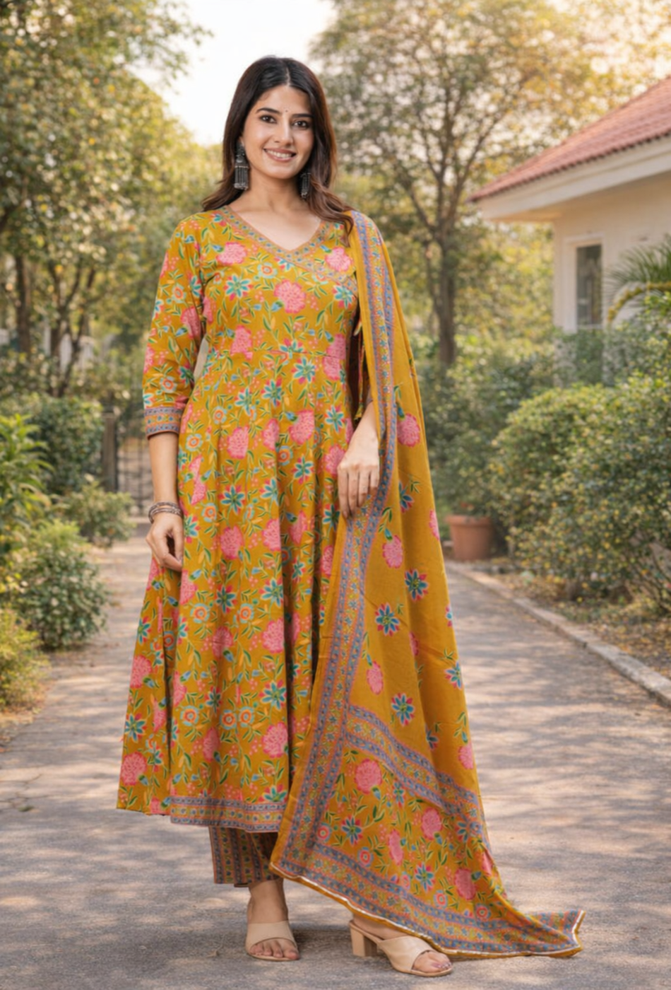 Cotton Anarkali Set