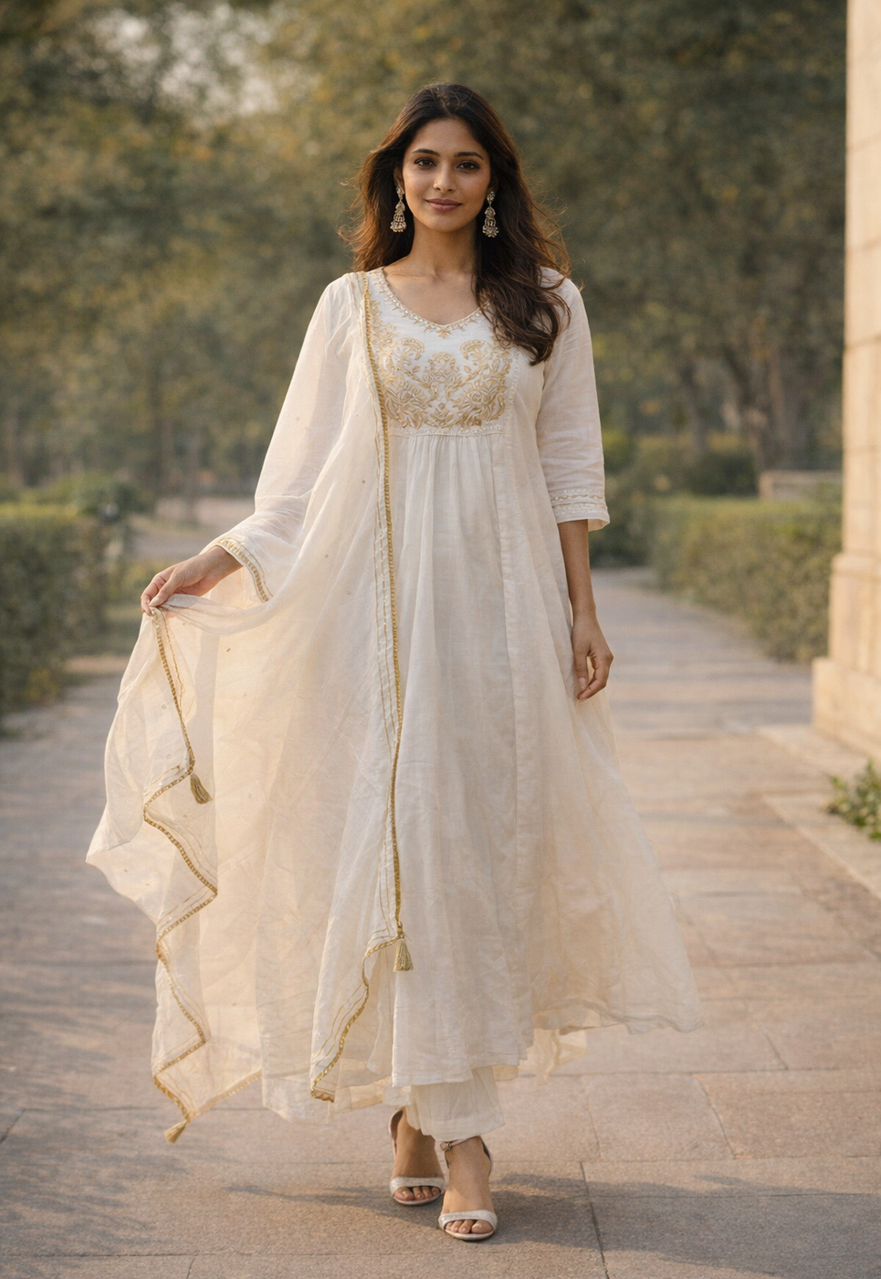 Anarkali Cotton 3pc Set