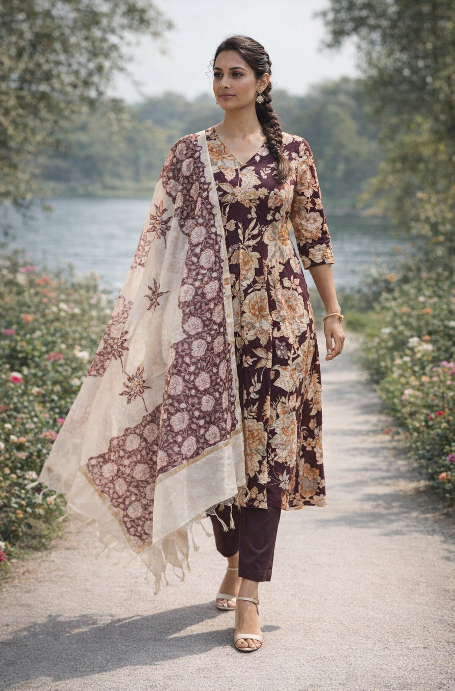 Pure Cotton 3pc set with Kota Doria Dupatta